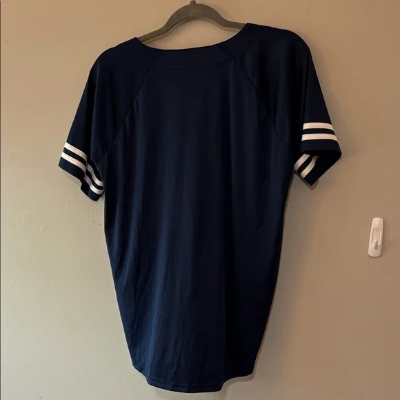 Majestic Navy Blue Red Sox Knot-Front Shirt Size M - Picture 4 of 4